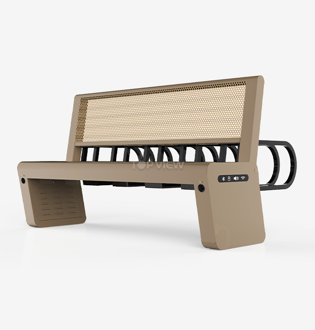 Solar Bench with bicycle parking